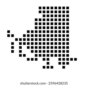 Symbol Map of the City Elyria (Ohio) showing the city with a pattern of just a few black squares