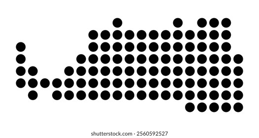 Symbol Map of the City Emden (Germany) showing the city with a pattern of just a few black dots