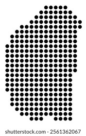 Symbol Map of the City Emmen (Netherlands) showing the city with a pattern of just a few black dots