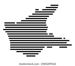 Symbol Map of the City Emsdetten (Germany) showing the city with just a few black horizontal lines