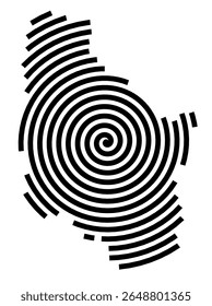 Symbol Map of the city Emstek (Niedersachsen, Germany) showing the city with a black spiral line