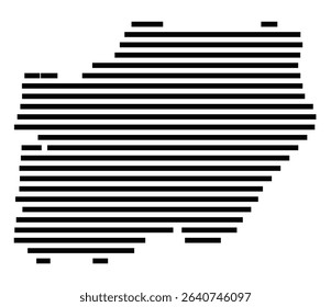 Symbol Map of the city Endingen am Kaiserstuhl (Baden-Württemberg, Germany) showing the area of the city with just a few black horizontal lines