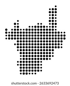 Symbol Map of the city Engen (Baden-Württemberg, Germany) showing the city with a pattern of just a few black dots