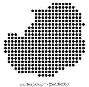 Symbol Map of the City Enschede (Netherlands) showing the city with a pattern of just a few black dots