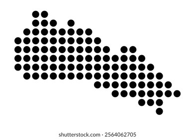 Symbol Map of the City Epinay-sur-Seine (France) showing the city with a pattern of just a few black dots