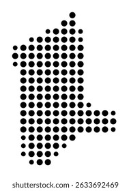 Symbol Map of the city Eppelheim (Baden-Württemberg, Germany) showing the city with a pattern of just a few black dots