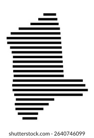 Symbol Map of the city Eppelheim (Baden-Württemberg, Germany) showing the area of the city with just a few black horizontal lines