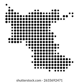 Symbol Map of the city Eppingen (Baden-Württemberg, Germany) showing the city with a pattern of just a few black dots