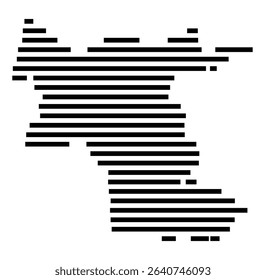 Symbol Map of the city Eppingen (Baden-Württemberg, Germany) showing the area of the city with just a few black horizontal lines