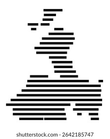 Symbol Map of the city Eppstein (Hessen, Germany) showing the area of the city with just a few black horizontal lines