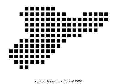 Symbol Map of the City Ercolano (Italy) showing the city with a pattern of just a few black squares
