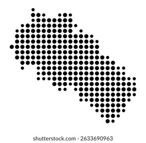 Symbol Map of the city Ergolding (Bayern, Germany) showing the city with a pattern of just a few black dots