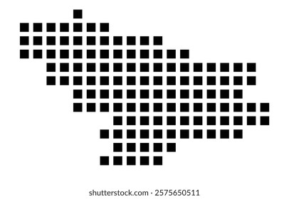 Symbol Map of the City Erkelenz (Germany) showing the city with a pattern of just a few black squares