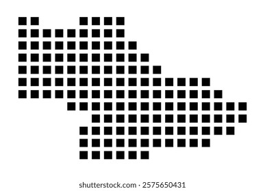 Symbol Map of the City Erkrath (Germany) showing the city with a pattern of just a few black squares