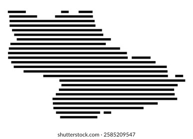 Symbol Map of the City Erkrath (Germany) showing the city with just a few black horizontal lines