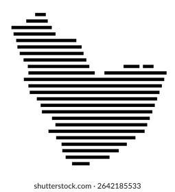 Symbol Map of the city Eschborn (Hessen, Germany) showing the area of the city with just a few black horizontal lines