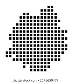 Symbol Map of the City Eschweiler (Germany) showing the city with a pattern of just a few black squares