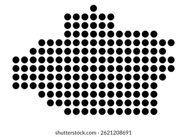 Symbol Map Of the City Espelkamp (Germany) showing the city with a pattern of just a few black dots