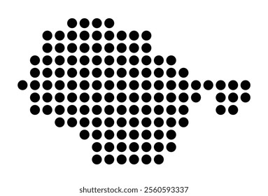 Symbol Map of the City Esslingen am Neckar (Germany) showing the city with a pattern of just a few black dots