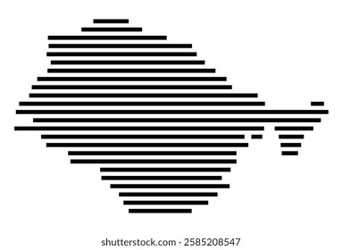 Symbol Map of the City Esslingen am Neckar (Germany) showing the city with just a few black horizontal lines