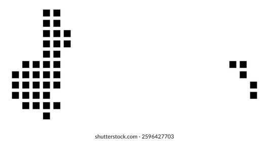 Symbol Map of the City Everett (Washington) showing the city with a pattern of just a few black squares