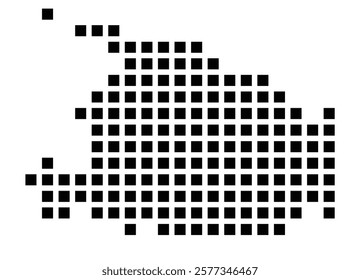 Symbol Map of the City Falkensee (Germany) showing the city with a pattern of just a few black squares