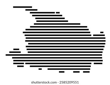 Symbol Map of the City Falkensee (Germany) showing the city with just a few black horizontal lines