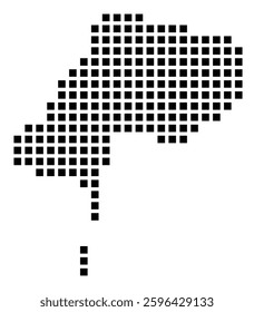 Symbol Map of the City Fall River (Massachusetts) showing the city with a pattern of just a few black squares