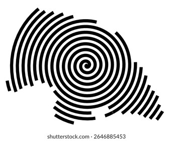 Symbol Map of the city Fehmarn (Schleswig-Holstein, Germany) showing the city with a black spiral line