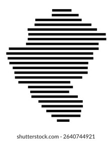 Symbol Map of the city Feldkirchen-Westerham (Bayern, Germany) showing the area of the city with just a few black horizontal lines