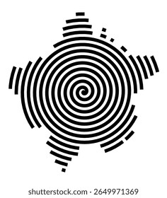 Symbol Map of the city Felsberg (Hessen, Germany) showing the city with a black spiral line