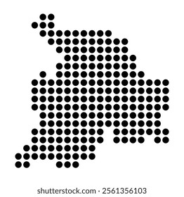 Symbol Map of the City Ferrol (Spain) showing the city with a pattern of just a few black dots