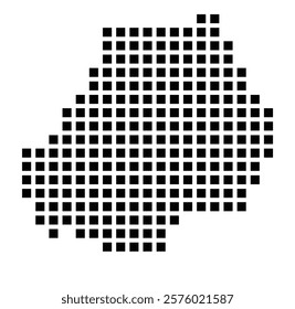 Symbol Map of the City Filderstadt (Germany) showing the city with a pattern of just a few black squares