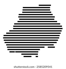 Symbol Map of the City Filderstadt (Germany) showing the city with just a few black horizontal lines