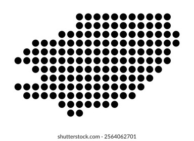 Symbol Map of the City Fontenay-sous-Bois (France) showing the city with a pattern of just a few black dots