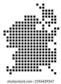Symbol Map of the City Fort Collins (Colorado) showing the city with a pattern of just a few black squares