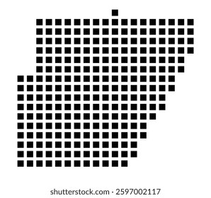 Symbol Map of the City Fountain Valley (California) showing the city with a pattern of just a few black squares