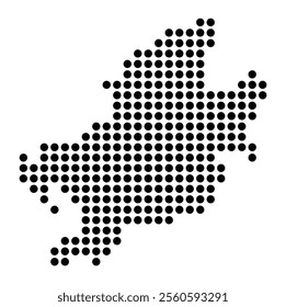 Symbol Map of the City Frankfurt am Main (Germany) showing the city with a pattern of just a few black dots