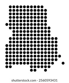 Symbol Map of the City Frankfurt (Oder) (Germany) showing the city with a pattern of just a few black dots