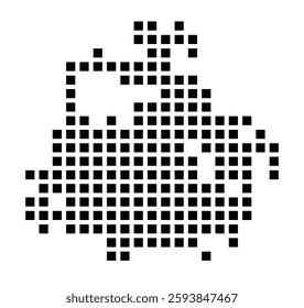 Symbol Map of the City Frederick (Maryland) showing the city with a pattern of just a few black squares
