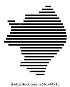 Symbol Map of the city Freilassing (Bayern, Germany) showing the area of the city with just a few black horizontal lines