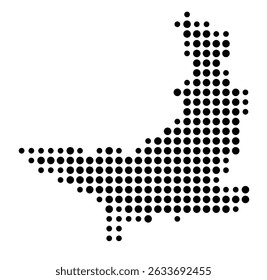 Symbol Map of the city Freudenstadt (Baden-Württemberg, Germany) showing the city with a pattern of just a few black dots
