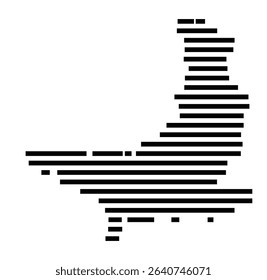 Symbol Map of the city Freudenstadt (Baden-Württemberg, Germany) showing the area of the city with just a few black horizontal lines