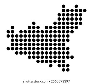 Symbol Map of the City Friedrichshafen (Germany) showing the city with a pattern of just a few black dots