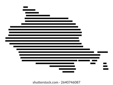 Symbol Map of the city Friesenheim (Baden-Württemberg, Germany) showing the area of the city with just a few black horizontal lines