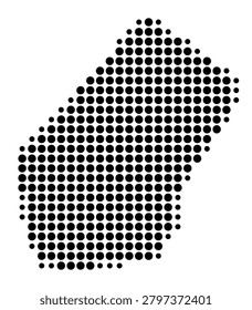 Symbol Map of the City Gaborone (Botswana) showing the area with a pattern of black circles