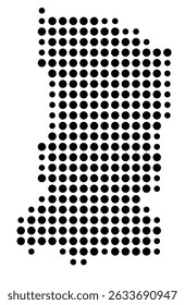 Symbol Map of the city Gaimersheim (Bayern, Germany) showing the city with a pattern of just a few black dots