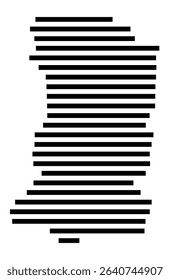 Symbol Map of the city Gaimersheim (Bayern, Germany) showing the area of the city with just a few black horizontal lines