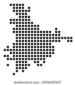 Symbol Map of the City Gainesville (Florida) showing the city with a pattern of just a few black squares