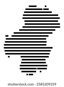 Symbol Map of the City Ganderkesee (Germany) showing the city with just a few black horizontal lines